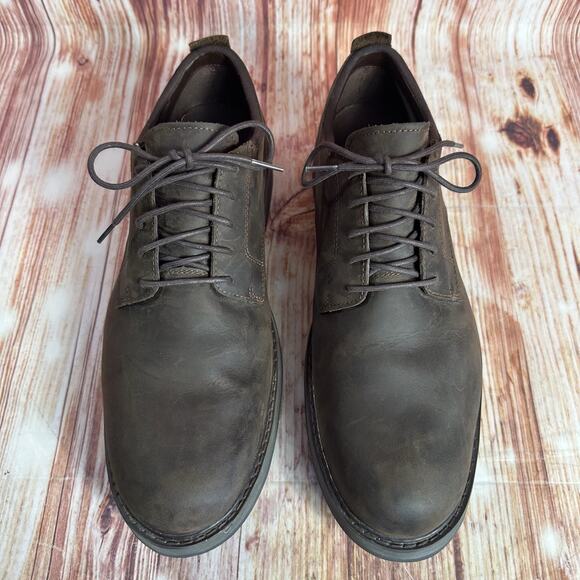 Timberland SQUALL CANYON Mens Sz 13 Brown Leather Waterproof Oxfords Dress Shoes - Picture 3 of 10